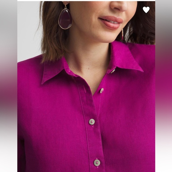 Chico’s Button Down Linen Shirt Size US 10/M 1.5 - Picture 5 of 11